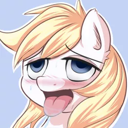 Size: 700x700 | Tagged: suggestive, artist:aryanne, derpibooru import, oc, oc:aryanne, unofficial characters only, ahegao, blonde, blushing, drool, female, implied sex, nazi, open mouth, orgasm, portrait, reaction image, sexy, solo, tongue out