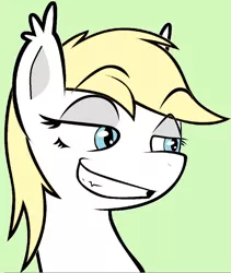 Size: 814x966 | Tagged: safe, derpibooru import, edit, oc, oc:aryanne, unofficial characters only, bat pony, pony, blonde, eyebrows, female, fluffy, grin, i. c. wiener, nazi, rare donkey, reaction image, redraw, smiling, smug, solo