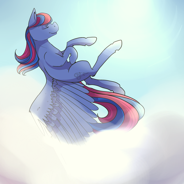 Size: 3000x3000 | Tagged: safe, derpibooru import, oc, unofficial characters only, pegasus, pony, cloud, cloudy, flying, solo