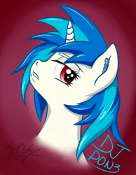 Size: 1104x1424 | Tagged: artist:swordkirby, background pony, calm, derpibooru import, looking at you, profile, safe, solo, vinyl scratch
