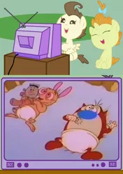 Size: 564x800 | Tagged: diaper, exploitable meme, meme, obligatory pony, pound cake, pumpkin cake, ren and stimpy, safe, tv meme