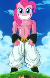 Size: 280x441 | Tagged: derpibooru import, dragon ball z, edit, hooves, kid buu, pinkie pie, safe, smile hd, solo, xk-class end-of-the-world scenario