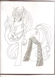 Size: 1690x2328 | Tagged: artist:jmkplover, derpibooru import, enchantress, magic, marvel, ponified, safe, solo, traditional art