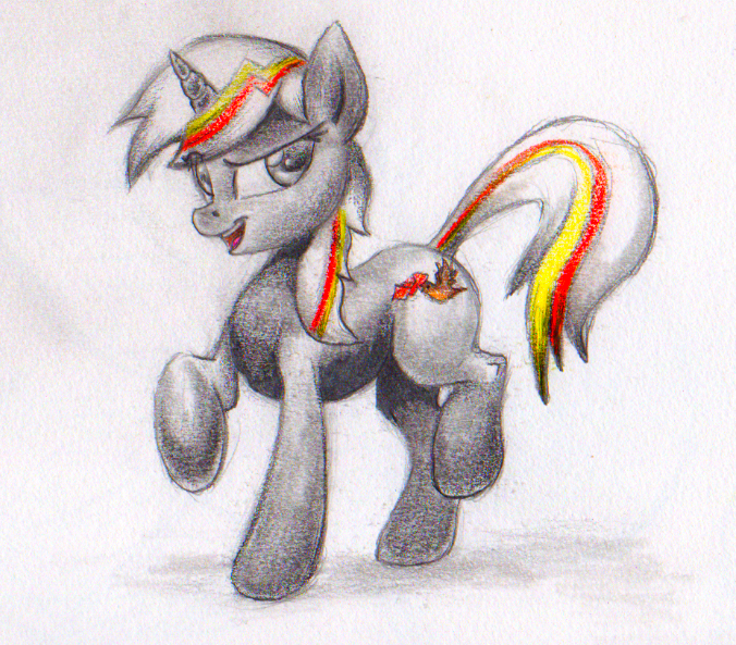 Size: 676x593 | Tagged: safe, artist:benrusk, derpibooru import, oc, oc:velvet remedy, unofficial characters only, pony, unicorn, fallout equestria, fanfic, fanfic art, female, horn, mare, simple background, solo, traditional art, white background