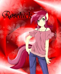 Size: 573x690 | Tagged: artist:thegreatrouge, derpibooru import, human, humanized, rose, roseluck, safe, solo, tailed humanization