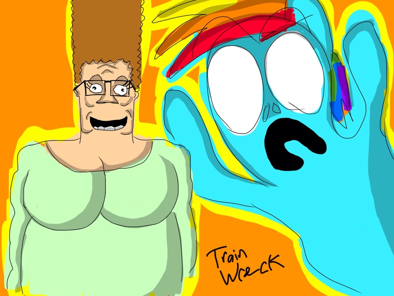 Size: 2400x1800 | Tagged: 1000 hours in ms paint, artist:train wreck, breasts, derpibooru import, female, ghost, hank hill, marge simpson hair, ms paint, rainbow dash, safe, scary, spooky