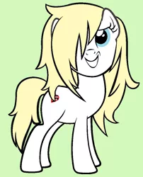 Size: 760x942 | Tagged: artist:derpyna, blonde, derpibooru import, female, hair over one eye, looking away, nazi, oc, oc:aryanne, recolor, safe, shy, smiling, socially awkward pony, solo, swastika, unofficial characters only