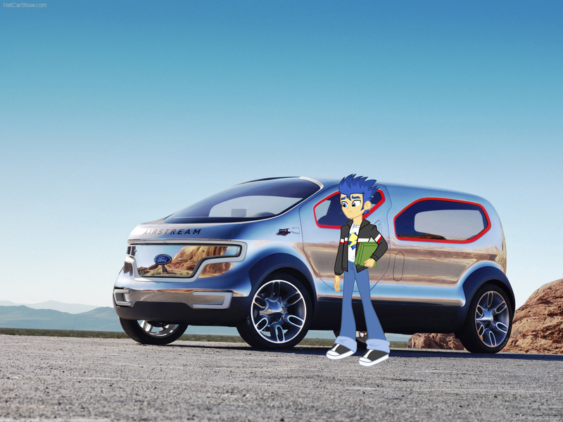 Size: 1600x1200 | Tagged: safe, derpibooru import, flash sentry, equestria girls, car, ford, ford airstream concept, solo