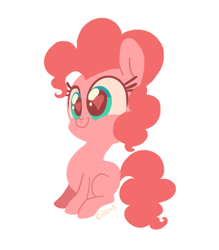 Size: 421x480 | Tagged: safe, artist:circustent, derpibooru import, pinkie pie, earth pony, pony, animated, cute, diapinkes, female, filly, grin, heart, heart eyes, mare, simple background, sitting, smiling, solo, squee, white background, wingding eyes