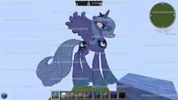 Size: 854x480 | Tagged: artist:duskshadowbrony, derpibooru import, game screencap, minecraft, minecraft pixel art, pixel art, princess, princess luna, safe, solo