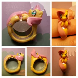 Size: 1024x1024 | Tagged: artist:silk-locket, derpibooru import, fluttershy, photo, ring, safe, solo