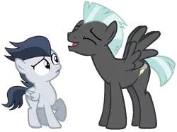 Size: 790x592 | Tagged: safe, artist:dreamcasterpegasus, derpibooru import, rumble, thunderlane, pegasus, pony, brothers, colt, duo, male, stallion