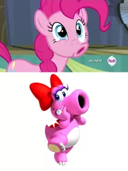 Size: 959x1279 | Tagged: safe, derpibooru import, pinkie pie, birdo, testing testing 1-2-3, comparison, faic, look-alike, meme, mind blown, super mario bros., super mario bros. 2