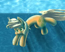 Size: 2800x2240 | Tagged: applejack, artist:fauxsquared, bubble, cute, cutie mark, derpibooru import, pearjack, puffy cheeks, safe, smiling, solo, :t, underwater, water