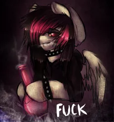Size: 963x1030 | Tagged: artist:mixipony, bong, clothes, collar, derpibooru import, drugs, hoodie, oc, oc:mixi, safe, solo, unofficial characters only, vulgar