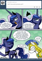 Size: 600x884 | Tagged: artist:johnjoseco, ask, ask gaming princess luna, comic, derpibooru import, eyes closed, nervous, open mouth, princess luna, royal guard, safe, sweat, tumblr, tyrant, tyrant luna, wide eyes