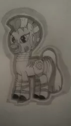 Size: 2248x4000 | Tagged: artist needed, derpibooru import, monochrome, safe, solo, traditional art, zebra, zecora