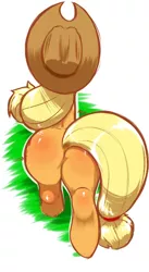 Size: 384x701 | Tagged: applebucking thighs, applebutt, applejack, artist:0r0ch1, cropped, derpibooru import, female, plot, rear view, solo, solo female, suggestive, the ass was fat, walking