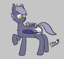 Size: 559x516 | Tagged: safe, artist:jeremystorm, derpibooru import, oc, oc:moonshine, oc:stardust, unofficial characters only, bat pony, pony, baby, baby pony, colt, eyes closed, fangs, looking back, male, mother and son, offspring, ponies riding ponies, raised hoof, simple background, sleeping, smiling