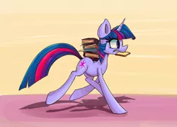 Size: 1400x1000 | Tagged: artist:senx, book, derpibooru import, safe, schoolgirl toast, solo, toast, twilight sparkle