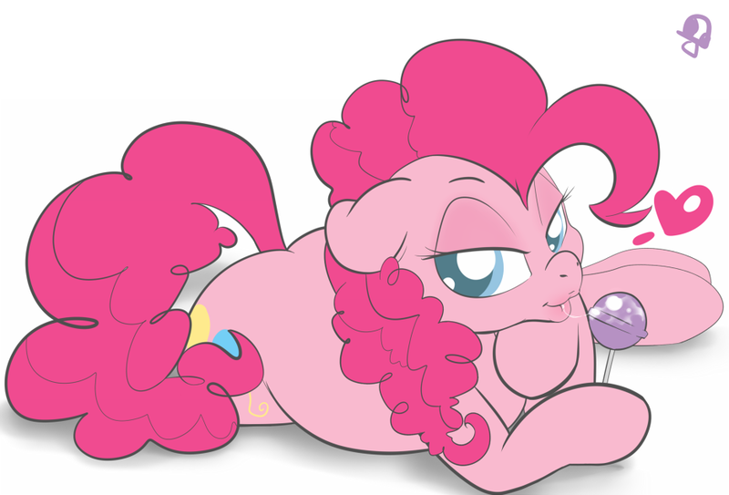 Size: 935x635 | Tagged: artist:rawrcharlierawr, bedroom eyes, colored, derpibooru import, drool, drool string, female, heart, lips, lollipop, pinkie pie, solo, solo female, suggestive