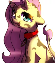 Size: 1836x2105 | Tagged: artist:misocha, cowified, derpibooru import, fluttercow, fluttershy, horn, pixiv, safe, solo, species swap