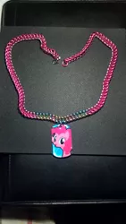 Size: 1836x3264 | Tagged: safe, artist:thegiantsnoll, derpibooru import, pinkie pie, chainmail, necklace, photo