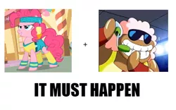 Size: 1014x631 | Tagged: exploitable meme, kirby, kirby of the stars, macho-san, make it happen, meme, nintendo, one two one two, pinkie pie, safe