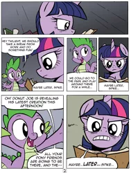 Size: 4898x6468 | Tagged: safe, artist:redapropos, derpibooru import, spike, twilight sparkle, twilight sparkle (alicorn), alicorn, pony, comic:maybe later spike, absurd resolution, annoyed, comic, female, mare