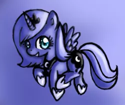 Size: 615x519 | Tagged: safe, artist:littlehappypanda, derpibooru import, princess luna, filly, solo, younger