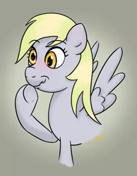 Size: 1463x1889 | Tagged: safe, artist:rainbow-dosh, derpibooru import, derpy hooves, pegasus, pony, blushing, female, mare, solo