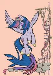 Size: 600x859 | Tagged: safe, artist:ccpendantry, artist:mcstalins, derpibooru import, twilight sparkle, twilight sparkle (alicorn), alicorn, pony, alone, colored, female, immortality blues, mare, sad, solo