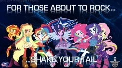 Size: 918x510 | Tagged: safe, artist:j4lambert, derpibooru import, applejack, fluttershy, pinkie pie, rainbow dash, rarity, sunset shimmer, twilight sparkle, equestria girls, rainbow rocks, shake your tail, columbus blue jackets, for those about to rock, hockey, humane seven, humane six, mane six, nhl, playoffs, ponied up, stanley cup, the rainbooms