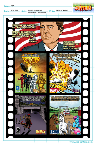 Size: 800x1200 | Tagged: airship, american presidents, artist:david namisato, blip, columbia, comic, conspiracy, dark horse comics, dc comics, derpibooru import, fence, firefly, hellboy, hindenburg, hoers, human, idw, jfk assassination, john f. kennedy, magneto, marvel, metal men, president, princess diana, semi-grimdark, space shuttle, superman, the gutters, venom, wtf, x-men, zeppelin