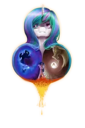 Size: 3317x4961 | Tagged: artist:rouletteobsidian, crying, derpibooru import, discord, nightmare moon, princess celestia, safe, twilight sparkle