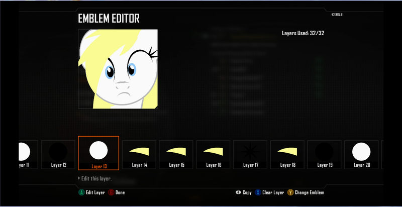 Size: 1351x696 | Tagged: aryan pony, black ops 2, blonde, call of duty, derpibooru import, emblem, emblem editor, oc, oc:aryanne, safe, solo, unofficial characters only