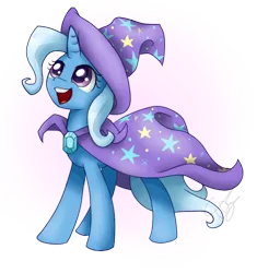 Size: 516x550 | Tagged: safe, artist:kp-shadowsquirrel, artist:maggymss, derpibooru import, trixie, pony, unicorn, female, happy, mare, smiling, solo