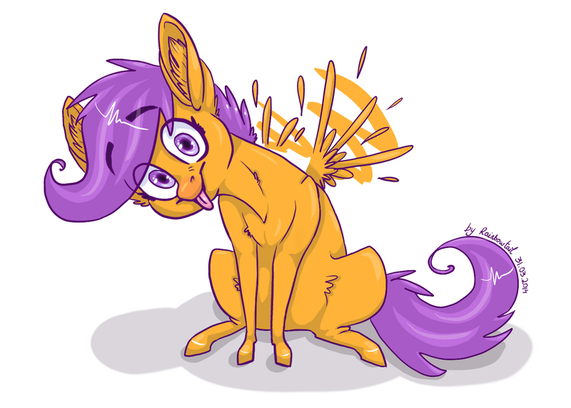 Size: 1400x1000 | Tagged: safe, artist:mylittlerainbowtail, derpibooru import, scootaloo, cute, cutealoo, solo, wing buzz