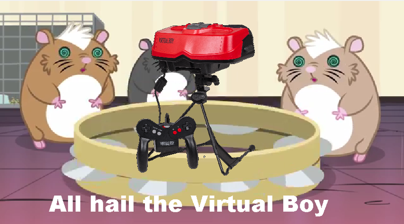 Size: 850x472 | Tagged: safe, derpibooru import, hamster, equestria girls, hamstocalypse now, rainbow rocks, all hail the virtual boy, hypno hamster, hypnosis, musical instrument, tambourine, tomodachi life, virtual boy