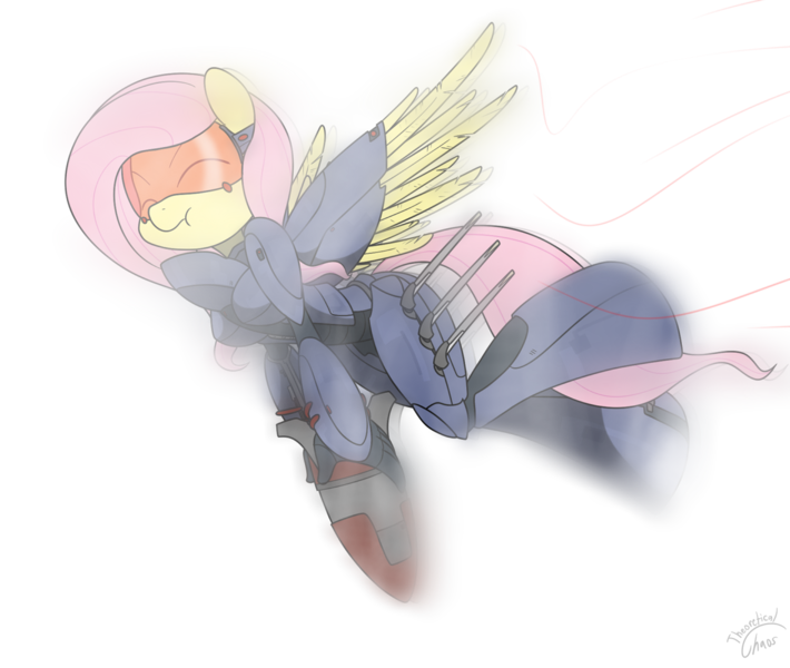 Size: 1316x1112 | Tagged: anthro, armor, artist:sandwich-anomaly, bomb, bomber, brotherhood of nod, command and conquer, crossover, derpibooru import, fluttershy, hmd, powered exoskeleton, safe, solo, stealth suit, tiberium wars, unguligrade anthro