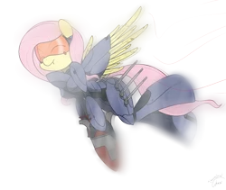 Size: 1316x1112 | Tagged: anthro, armor, artist:sandwich-anomaly, bomb, bomber, brotherhood of nod, command and conquer, crossover, derpibooru import, fluttershy, hmd, powered exoskeleton, safe, solo, stealth suit, tiberium wars, unguligrade anthro