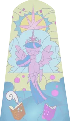 Size: 6000x10327 | Tagged: safe, artist:lunabubble-ede96, derpibooru import, twilight sparkle, twilight sparkle (alicorn), alicorn, pony, absurd resolution, female, mare, simple background, solo, stained glass, transparent background, vector