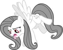 Size: 483x388 | Tagged: dead source, safe, artist:albinofluttershy, derpibooru import, fluttershy, oc, oc:albino fluttershy, pegasus, pony, disgusted, female, mare, simple background, solo, tongue out, transparent background