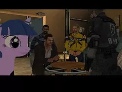 Size: 800x600 | Tagged: chuck greene, dead rising, dead rising 2, derpibooru import, frank west, grand theft auto, gta san andreas, human, lee everett, leon s. kennedy, safe, twilight sparkle, wat, weird