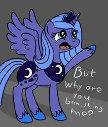 Size: 402x472 | Tagged: artist:mysticolt, banishment, begging, derpibooru import, princess luna, question, s1 luna, sad, safe, solo