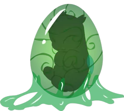Size: 627x560 | Tagged: artist:the-clockwork-crow, changeling, changeling egg, changeling slime, cocoon, cute, derpibooru import, egg, eyes closed, fetus, nymph, safe, simple background, slime, smiling, solo, transparent background, vector
