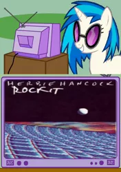 Size: 564x800 | Tagged: derpibooru import, exploitable meme, funk, herbie hancock, jazz, meme, music, obligatory pony, rockit, safe, tv meme, vinyl scratch