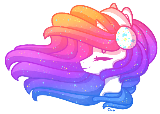 Size: 550x393 | Tagged: safe, artist:captivelegacy, derpibooru import, oc, oc:vivid visions, unofficial characters only, pony, unicorn, bright, cute, female, headphones, mare, music, pretty, shiny, solo, sparkles