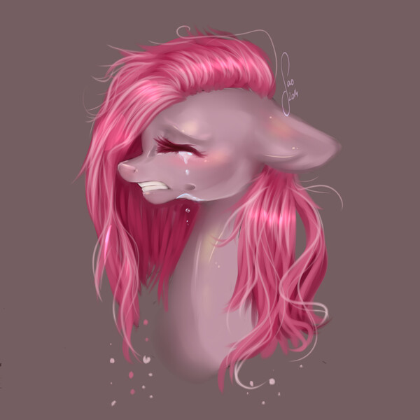 Size: 2000x2000 | Tagged: artist:saoiirse, crying, derpibooru import, pinkamena diane pie, pinkie pie, portrait, sad, safe, solo