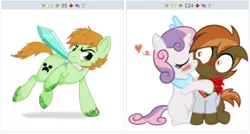 Size: 580x310 | Tagged: button mash, derpibooru, derpibooru import, exploitable meme, female, gavin free, juxtaposition, juxtaposition win, male, meme, meta, minecraft, safe, shipping, straight, sweetie belle, sweetiemash